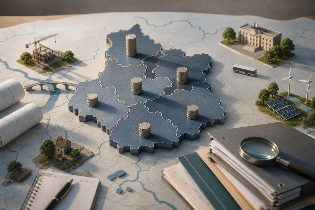 Illustration éditoriale générée par IA pour l’article « Centre-Val de Loire : ce que montre, et ce que ne montre pas encore, la mise à jour 2026 de la DSIL ».