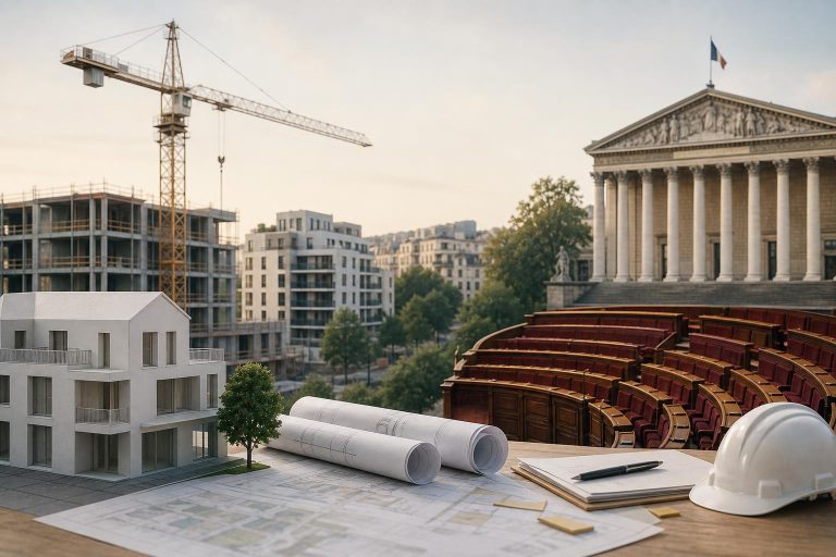 Illustration éditoriale générée par IA pour l’article « Logement : ce que l’on sait, et ce qui manque encore, sur l’examen du texte le 4 septembre à l’Assemblée ».