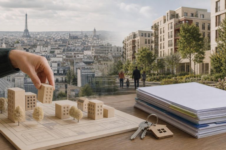 Illustration éditoriale générée par IA pour l’article « À Paris, 122 logements en bail réel solidaire mis en candidature : une offre réelle, mais étalée et encadrée ».