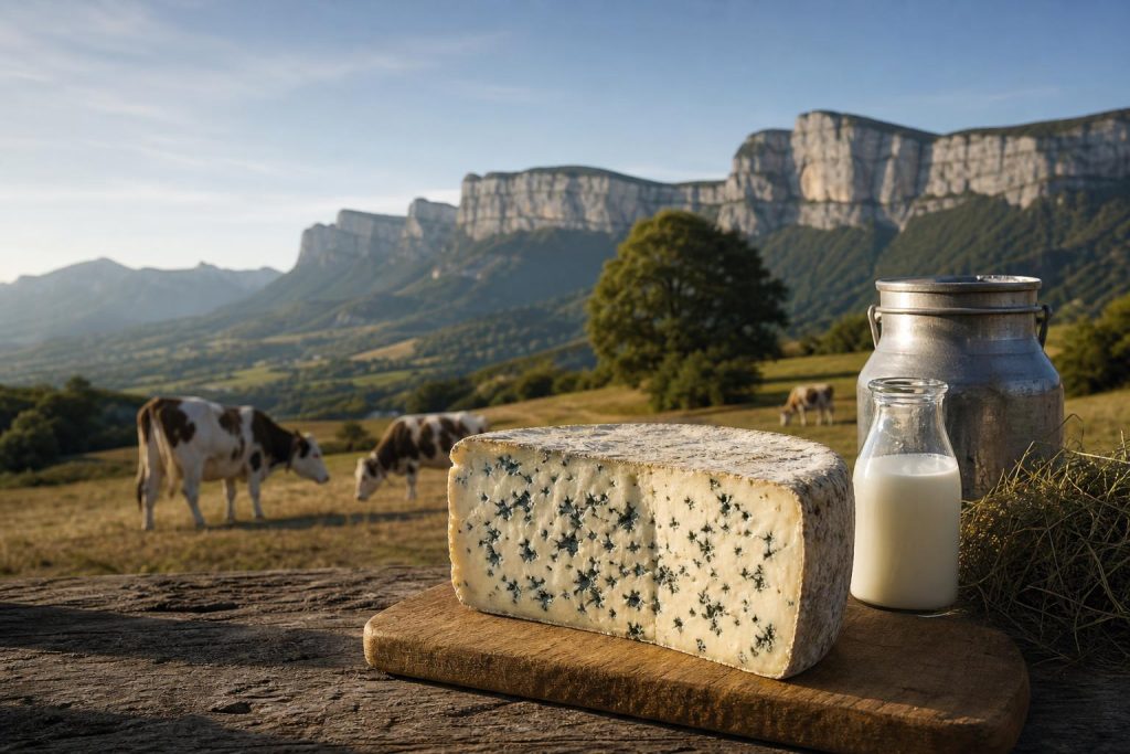 Illustration éditoriale générée par IA pour l’article « Bleu du Vercors-Sassenage : ce que change vraiment la dérogation temporaire entrée en vigueur ».