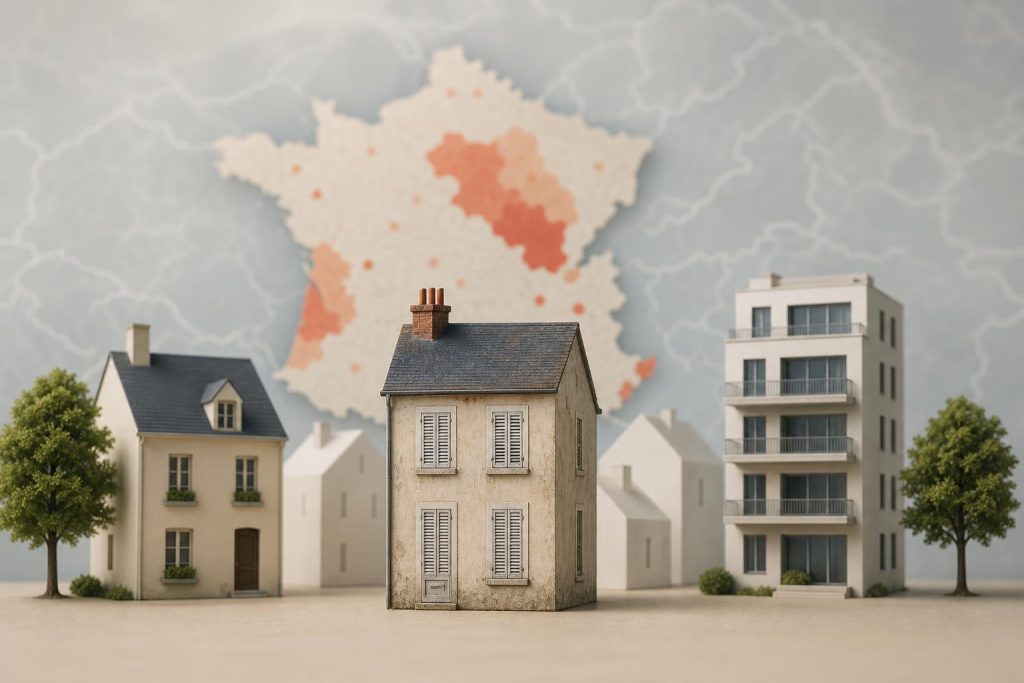 Illustration éditoriale générée par IA pour l’article « Taxe sur les logements vacants : ce que le décret change vraiment pour les communes ».