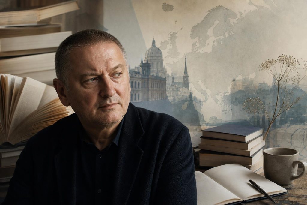 Illustration éditoriale générée par IA pour l’article « Prix Jean Monnet 2026 : Guéorgui Gospodinov distingué, l’effet réel du prix restant à mesurer ».